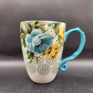 The Pioneer Woman Rose Shadow Blue & Yellow Flowers 24 oz. Jumbo Coffee/Tea Mug
